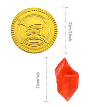Carica l&#39;immagine nel visualizzatore di Gallery, Pllieay 50 Pezzi Monete di Oro del Pirata Plastica e 50 Gemme Pirati... - Ilgrandebazar
