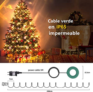 Luci dell'albero di Natale con anello, luci dell'albero di Natale 400 LED 16 fili LED catena di luce, luce di Natale rete albero tenda LED albero mantello per la decorazione di Natale interno esterno…