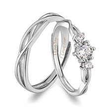 Carica l&#39;immagine nel visualizzatore di Gallery, 2PCS Anelli Fidanzamento Ti amo Incisione Argento 925 I Love You-sytle 1 - Ilgrandebazar