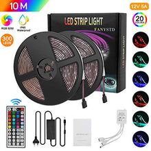 Carica l'immagine nel visualizzatore di Gallery, 10M Striscia LED 5050 RGB, Nastri con 300 LEDs, Impermeabile IP65,...