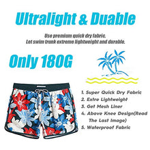 Carica l&#39;immagine nel visualizzatore di Gallery, MaaMgic Uomo Costume da Bagno Nuoto Calzoncini XS, Fiori Bianchi Blu Rossi