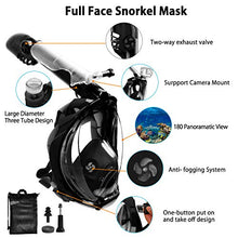 Carica l'immagine nel visualizzatore di Gallery, Fenvella Maschera Subacquea, Snorkeling Integrale 180° L/XL, Nero