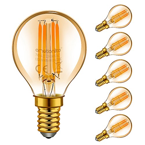 Emotionlite LED E14 Lampadine,4W,Bagliore ambra,2200K,P45 /G45,6 P45 2200k - Ilgrandebazar