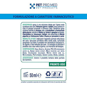 Virosac PetProMed - Dentifricio Spray - Ideale per l'igiene di denti e gengive del cane - 1 flacone da 50 ml con estratto di ananas e menta