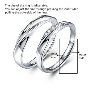 sassu fine Endless Love Couple Rings Swarovski zirconi Argento 925...