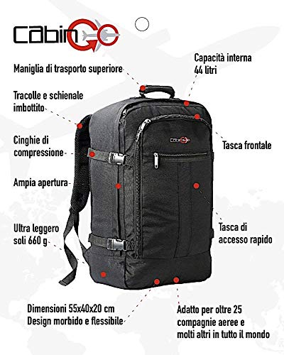 Zaino Trolley Cabin GO 5525 - Bagaglio A Mano 55x40x20cm, 44 Litri, Con Ruote E Spallacci - Foto 13