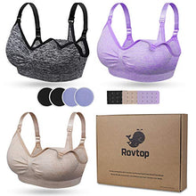 Carica l'immagine nel visualizzatore di Gallery, Rovtop 3Pack Reggiseno Allattamento,Allattamento Senza Ferretto,con L