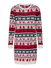 Carica l'immagine nel visualizzatore di Gallery, ONLY Women's ONLXMAS Comfy Deer L/S KNT Dress, Cloud Dancer/Pattern:W.Night Sky/Chilli Pepper, S (3er Pack)