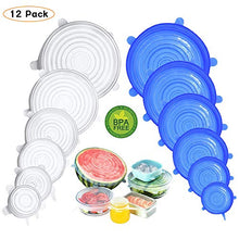 Carica l&#39;immagine nel visualizzatore di Gallery, FAPPEN Coperchio Silicone, Coperchi in Silicone Estensibile Trasparente+blu