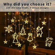 Carica l'immagine nel visualizzatore di Gallery, YeahBoom 138 LED Luci di Natale Esterno Interno,3.5M Stringa di Luci Impermeabili,8 Modalità Stringa,Bianca Caldo Natale Luci Stringa,Catena Luminosa Decorazione per Natale,Finestra e Matrimonio
