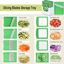 Carica l'immagine nel visualizzatore di Gallery, Taglia Verdure Tutto in 1, Mandolina da Cucina Affettatrice 8-Lame Verde 2 - Ilgrandebazar
