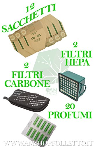 12 SACCHETTI + 15 PROFUMI + 2 FILTRI EPA + 2 ODORI PER VK 130 131... - Ilgrandebazar