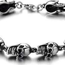 Carica l&#39;immagine nel visualizzatore di Gallery, Unisex, Braccialetto del Cranio Teschio, Bracciale da Uomo Donna, Acciaio... - Ilgrandebazar