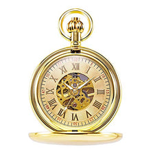 Carica l&#39;immagine nel visualizzatore di Gallery, TREEWETO Orologio da tasca unisex con catena, analogico, Golden057 - Ilgrandebazar