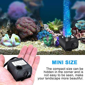 Maxesla Pompa Sommergibile Mini Acqua con 300L/H + 12Luce - Ilgrandebazar