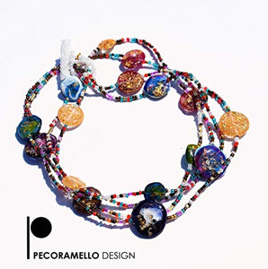 collana in perline di vetro e gemme resina artistica, gioiello... - Ilgrandebazar