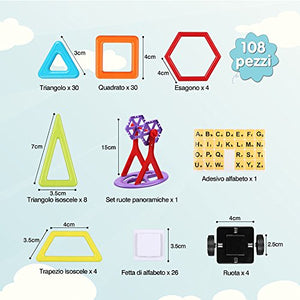 Innoo Tech Costruzioni Magnetiche Blocchi 108 Pezzi Giocattoli 108 - Ilgrandebazar
