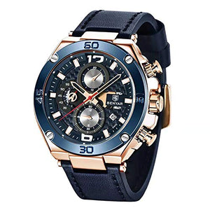 Orologio uomo BY BENYAR Cronografo Analogico Impermeabile Orologi Blackblue - Ilgrandebazar