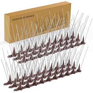 Dissuasori per Piccioni Inox, 3.6 Metri Spuntoni anti Uccelli, Anti Piccioni Balcone Repellente Piccioni per Spaventare Piccioni, Corvi, Passeri, Gatti, Protezione del Giardino - Marrone