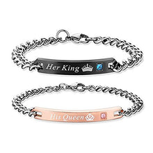 Carica l&#39;immagine nel visualizzatore di Gallery, OBSEDE His And Her Bracciale In Acciaio Inox Coppia Fashion Matching No1 - Ilgrandebazar