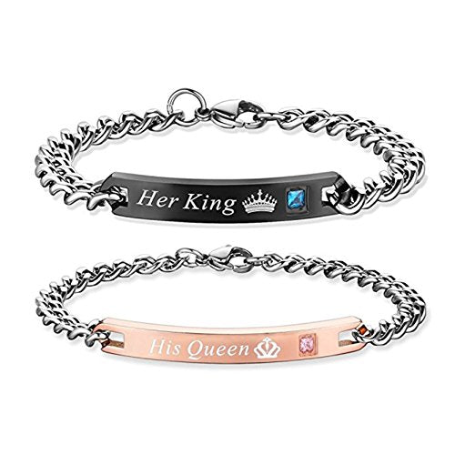 OBSEDE His And Her Bracciale In Acciaio Inox Coppia Fashion Matching No1 - Ilgrandebazar
