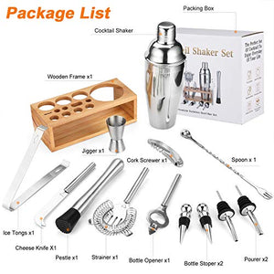 Gomyhom Shaker Cocktail Set, 14 Pezzi Kit Barman Professionale in A 14 Pz