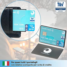 Carica l&#39;immagine nel visualizzatore di Gallery, valonic Custodia RFID Blocker – 6 pezzi – Certificazione TÜV – Plastica – Trasparente – Custodia NFC – Custodia per carte di credito e carte di credito, trasparente, 6x Seiteneinschub, Porta carte di
