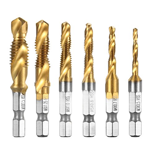 Qibaok 6 pezzi punte trapano Maschi Countersink Tap HSS Imposta combinazione...