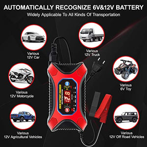 RIKIN Caricabatteria Auto di Carica 6V/12V 12A Mantenitore Carica...
