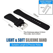 Carica l&#39;immagine nel visualizzatore di Gallery, MroTech 22 mm Cinturino di Ricambio Silicone compatibile per Samsung Nero - Ilgrandebazar