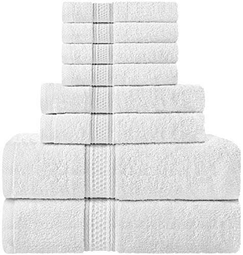 Utopia Towels - Set di asciugamani a 8 pezzi; 2 da bagno, 2 White - Ilgrandebazar