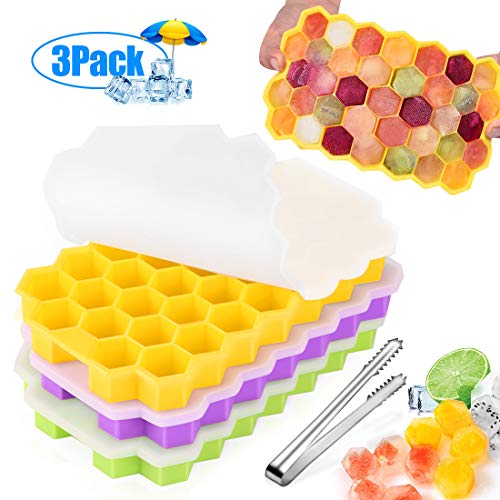 Zaloife Stampo Ghiaccio, 3pcs Stampi Ghiaccio Silicone, Cubetti Ghiaccio,...