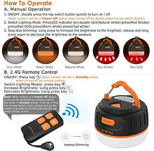 Carica l'immagine nel visualizzatore di Gallery, Lanterna da campeggio, lanktoo luci per tende ricaricabili Nero + Arancione