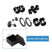 Carica l&#39;immagine nel visualizzatore di Gallery, Orecchini da uomo in acciaio (5 paia) unisex, set ipoallergenico donna in...