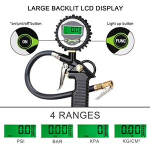 URAQT Manometro Digitale Pressione, Pressione Gomme Pneumatici LCD... - Ilgrandebazar