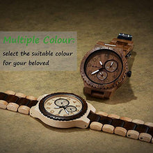 Carica l&#39;immagine nel visualizzatore di Gallery, BEWELL Orologio Uomo Legno Analogico Al quarzo con Cinturino in Nero - Ilgrandebazar