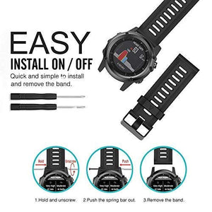 SUPORE Garmin Fenix 3 Cinturino, Silicone Morbido di Ricambio Cinturino nero - Ilgrandebazar