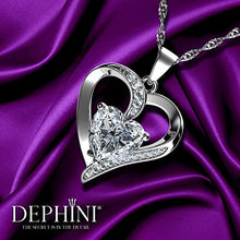 Carica l&#39;immagine nel visualizzatore di Gallery, DEPHINI - Collana a forma di cuore bianco - in argento Sterling 925 - con... - Ilgrandebazar