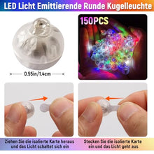 Carica l&#39;immagine nel visualizzatore di Gallery, 150Pcs Luci LED per Palloncini, Mini LED Rotonde Palloncini, Luci LED Lampeggianti per Feste, Decorazione per Lanterne, Compleanno, Matrimonio, Halloween, Natale (Colorato)