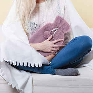 XIMU Borsa Acqua Calda, 2L Gomma Caldo Bottiglia d'Acqua Mini con Rosa