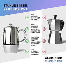 Carica l&#39;immagine nel visualizzatore di Gallery, VeoHome Caffettiera Induzione 6 Tazze 300 ml con Filtro Riduttore | 300 mL