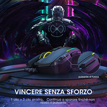 Carica l&#39;immagine nel visualizzatore di Gallery, Mouse Gaming, Dacoity Mouse RGB Ergonomico da 8000 DPI (5 livelli), 8 Pulsanti Programmabili, 7 Modalità di Illuminazione RGB Personalizzabili, Mouse con Filo USB per PC, laptop, MacBook