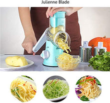 Carica l'immagine nel visualizzatore di Gallery, Tagliaverdure rotante 3 in 1 acciaio inox multifunzione, tagliaverdure Blu