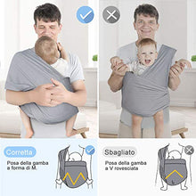 Carica l&#39;immagine nel visualizzatore di Gallery, Lictin Fascia Porta Bambino - Bebè Elastica, Baby Wrap, Grigio