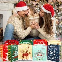 Carica l&#39;immagine nel visualizzatore di Gallery, ZLPBAO 12 pz Sacchetti Regalo di Natale, Grandi Bustine Regalo con Manico per Dolcetti Caramelle Confetti Doni e Regali di Natale, Sacchetti Natalizi Sacchetti Regalo Carta Natale per Regali
