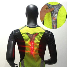 Carica l&#39;immagine nel visualizzatore di Gallery, Gilet Giacca da Corsa Alta Visibilita LED Giubbotti Giallo Fluorescente #B - Ilgrandebazar