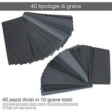 Carica l&#39;immagine nel visualizzatore di Gallery, Anpro Kit da 40 Pezzi Carta Abrasiva,Carta Vetrata in Grane 320,400, 23cm - Ilgrandebazar
