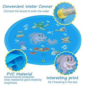 Funny House Tappetino Gioco d'Acqua, 170CM Splash Play Mat di Spruzzi...