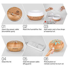 Carica l&#39;immagine nel visualizzatore di Gallery, Diffusore di Aroma 550 ML, GeeRic Ultrasuoni Umidificatore Marrone. - Ilgrandebazar