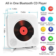Carica l&#39;immagine nel visualizzatore di Gallery, Lettore CD portatile con altoparlanti HiFi integrati da parete CD-White